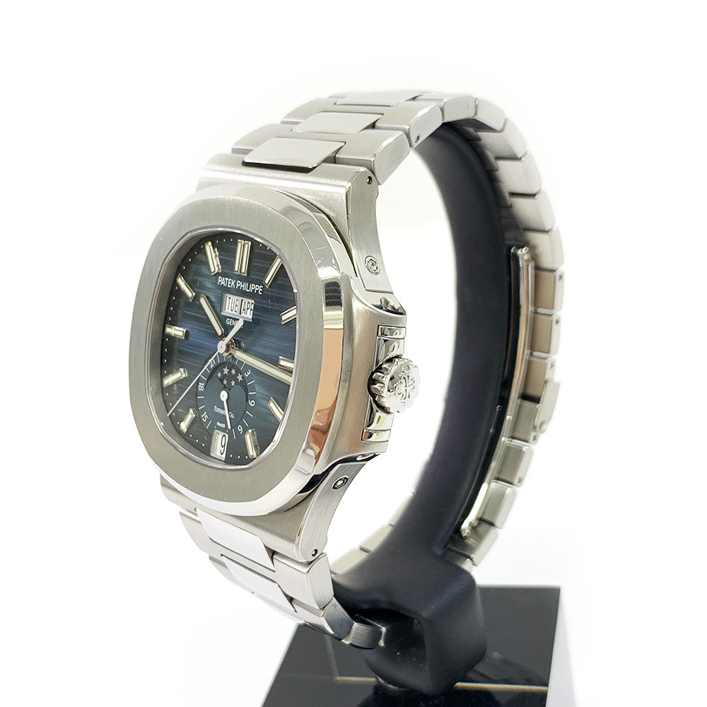 Nautilus 40mm Annual Calendar Moon Phases Stainless Steel Blue Tiffany Dial 5726/1A‐014