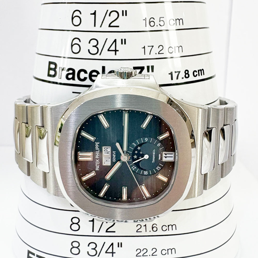 Nautilus 40mm Annual Calendar Moon Phases Stainless Steel Blue Tiffany Dial 5726/1A‐014