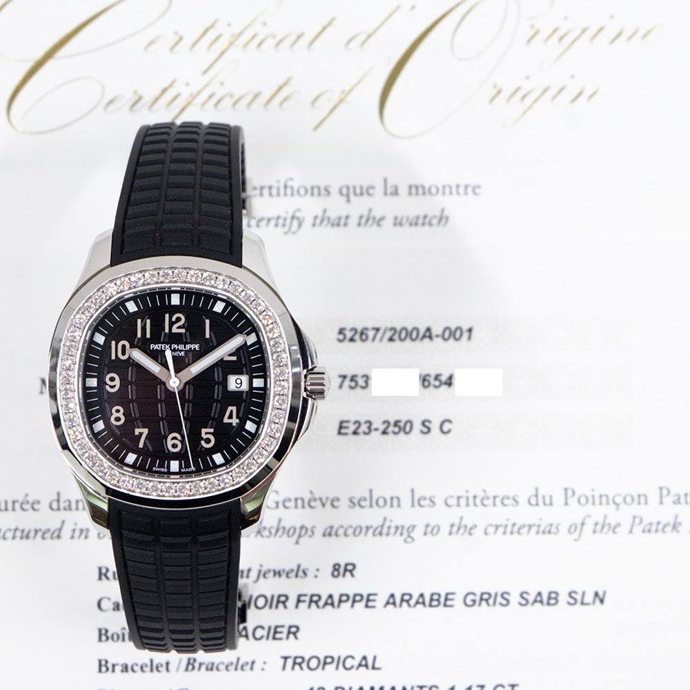 Aquanaut Luce 38.8mm Stainless Steel Diamond Bezel Quartz  5267/200A-001