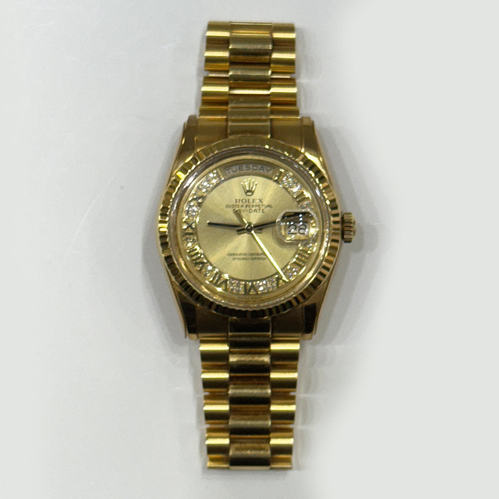 Day-Date President 36mm Yellow Gold Fluted Bezel 118238MR