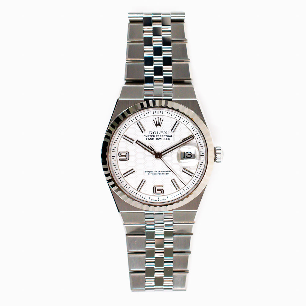 Land-Dweller 36mm Steel and White Gold 127234