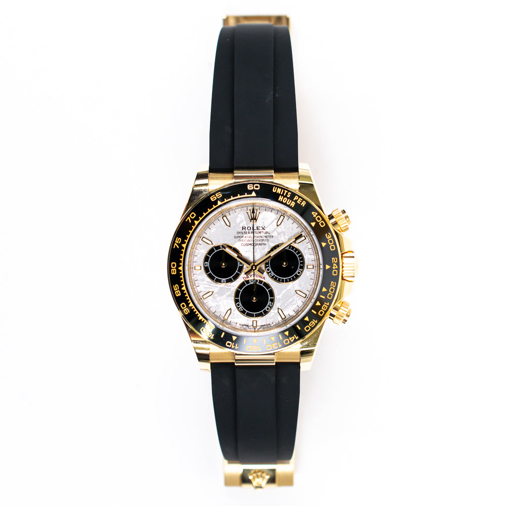Daytona Yellow Gold Black Ceramic Bezel with Rubber Strap 126518LN