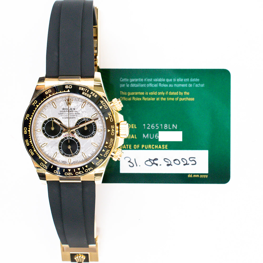Daytona Yellow Gold Black Ceramic Bezel with Rubber Strap 126518LN