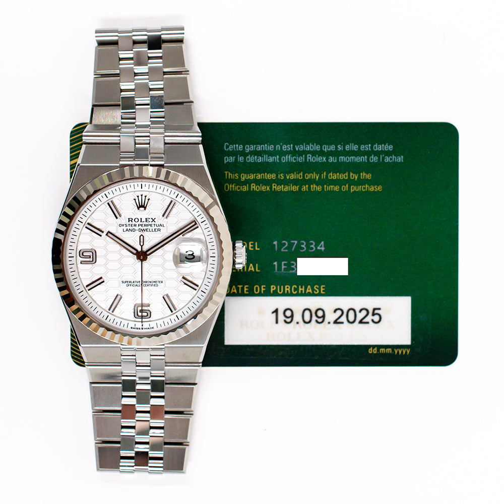 Land-Dweller 41mm Steel and White Gold 127334 – Golden Anvil Jewelers