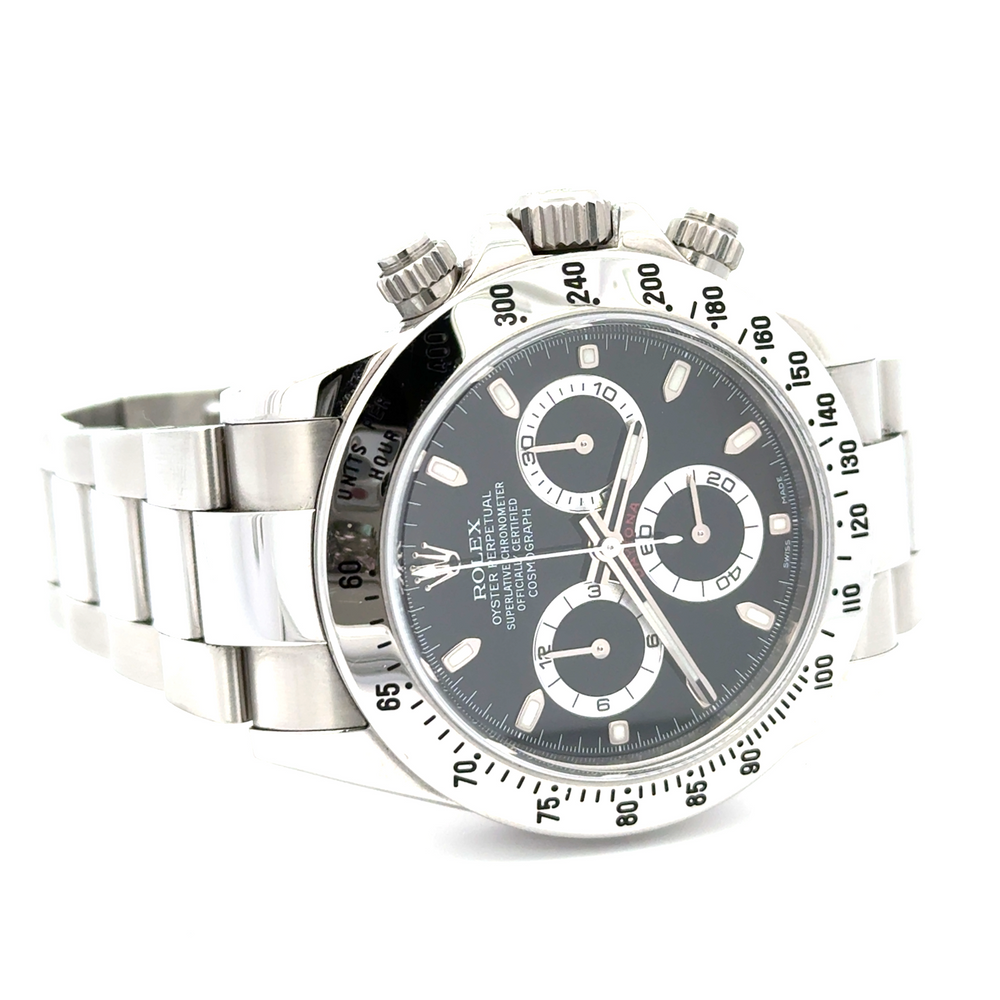 Pre-Owned Rolex Cosmograph Daytona Stainless Steel Black Dial 116520