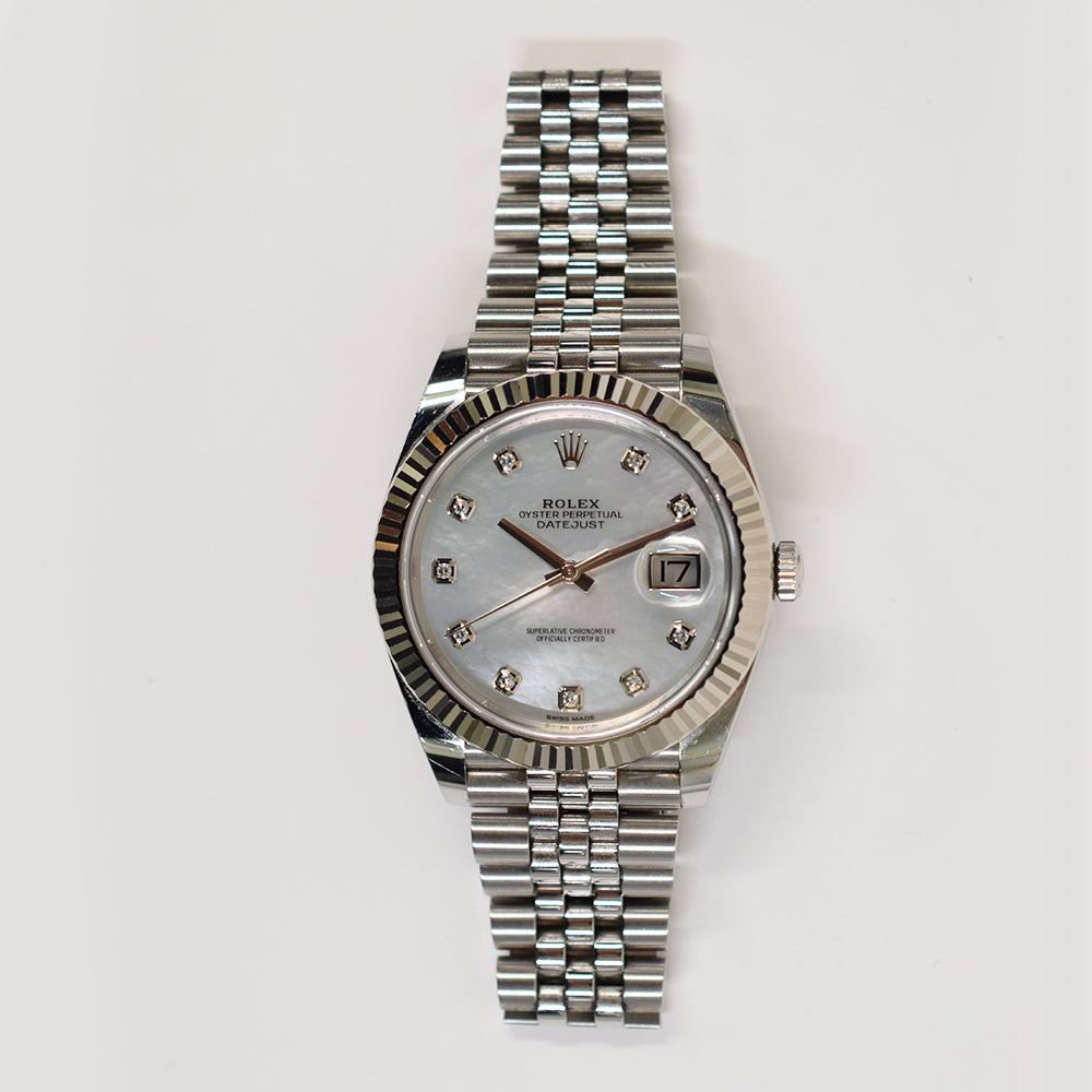 Datejust 41mm Steel and White Gold 126334NG