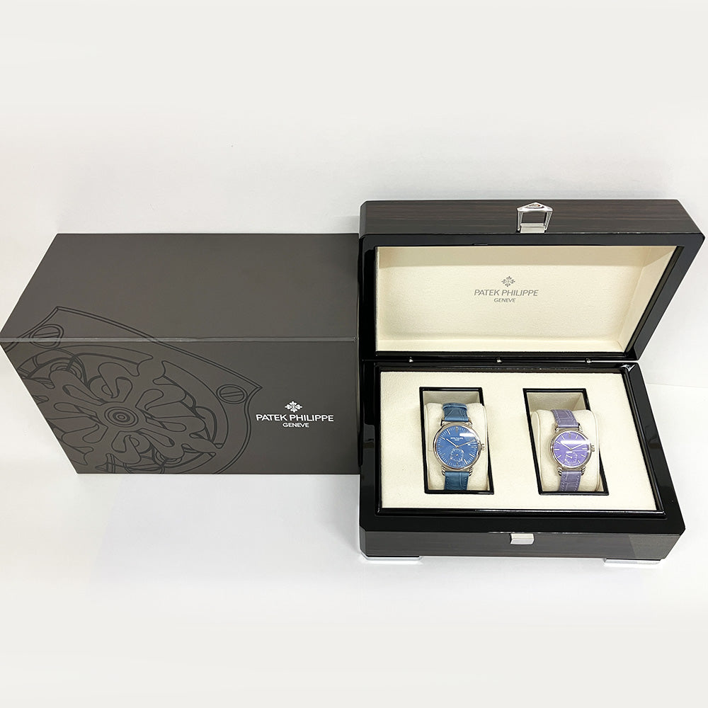Calatrava White Gold Matching Pair "Tokyo Limited Edition": 36mm Light Blue + 31mm Lilac 6127G-010 & 7127G-010