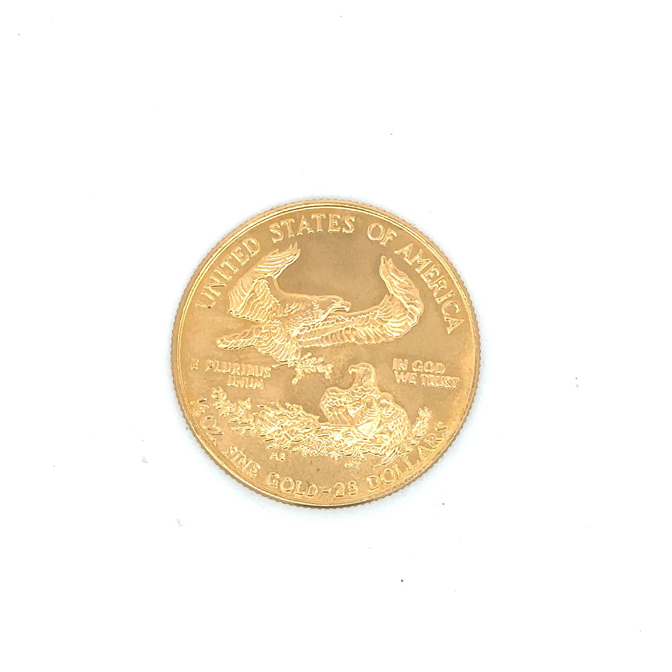 1999 US Liberty 25 Gold Coin Golden Anvil Jewelers