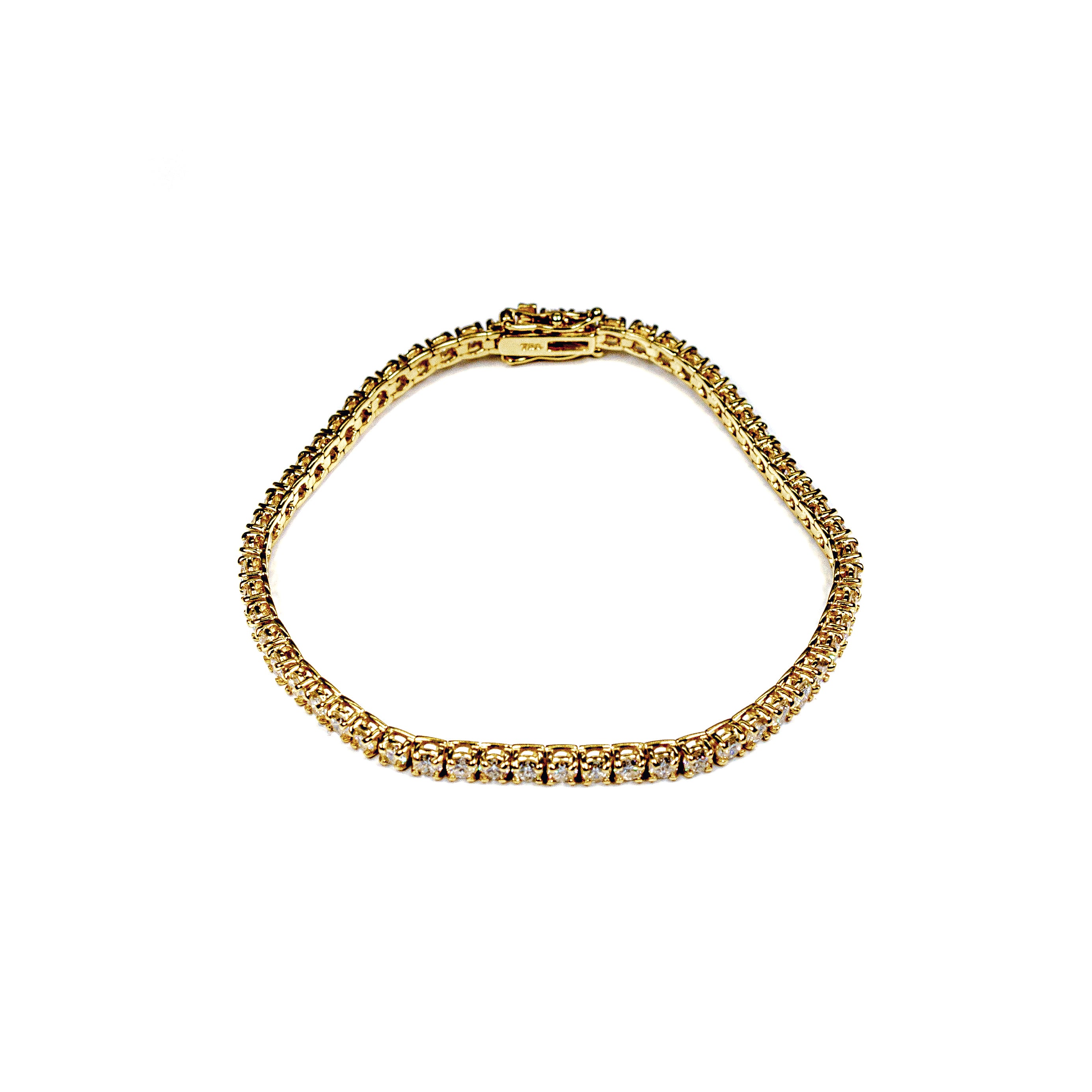 18kt Yellow Gold 5ct Diamond Tennis Bracelet