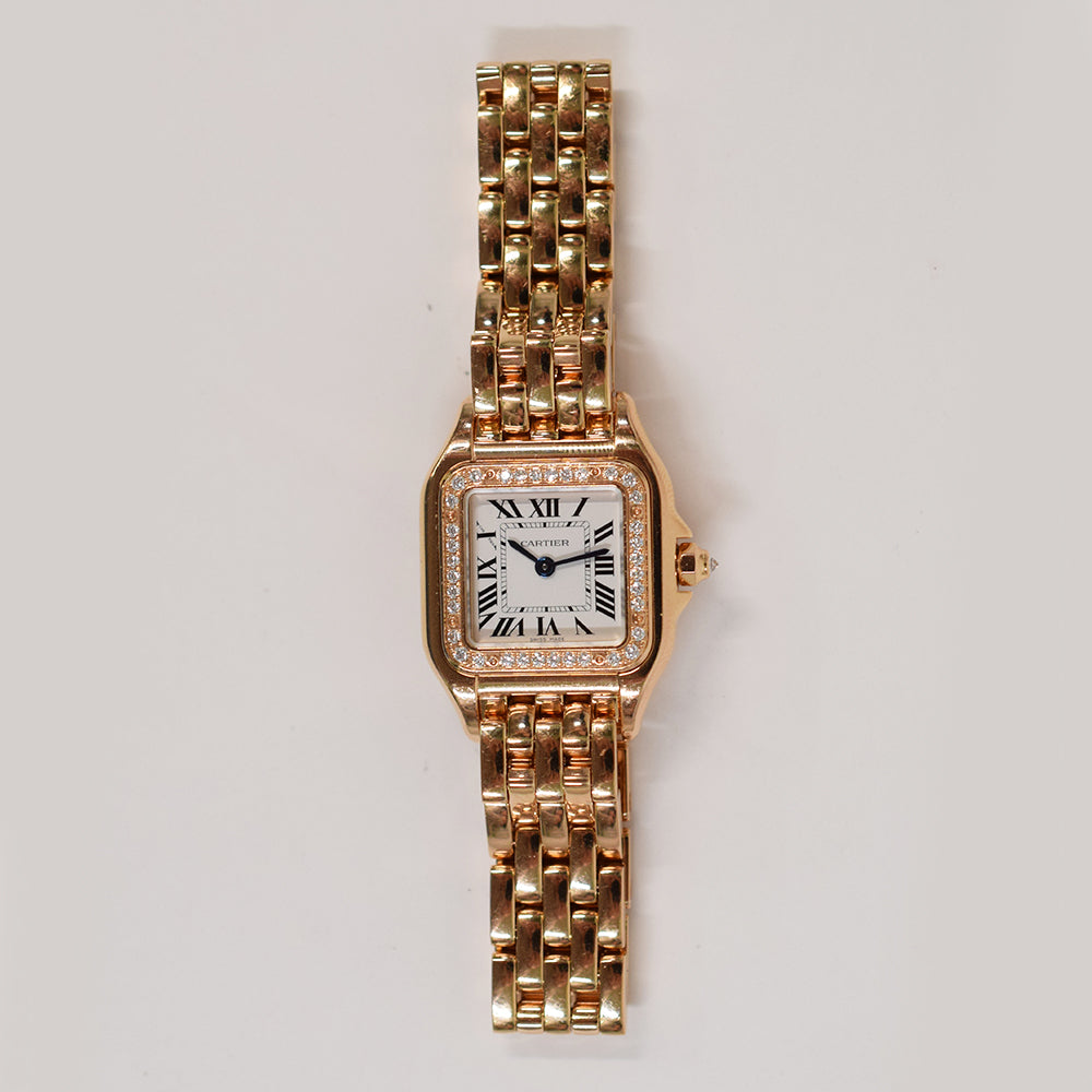 Panthère de Cartier 22mm x 30mm Rose Gold Diamond-set Bezel Quartz WJPN0087