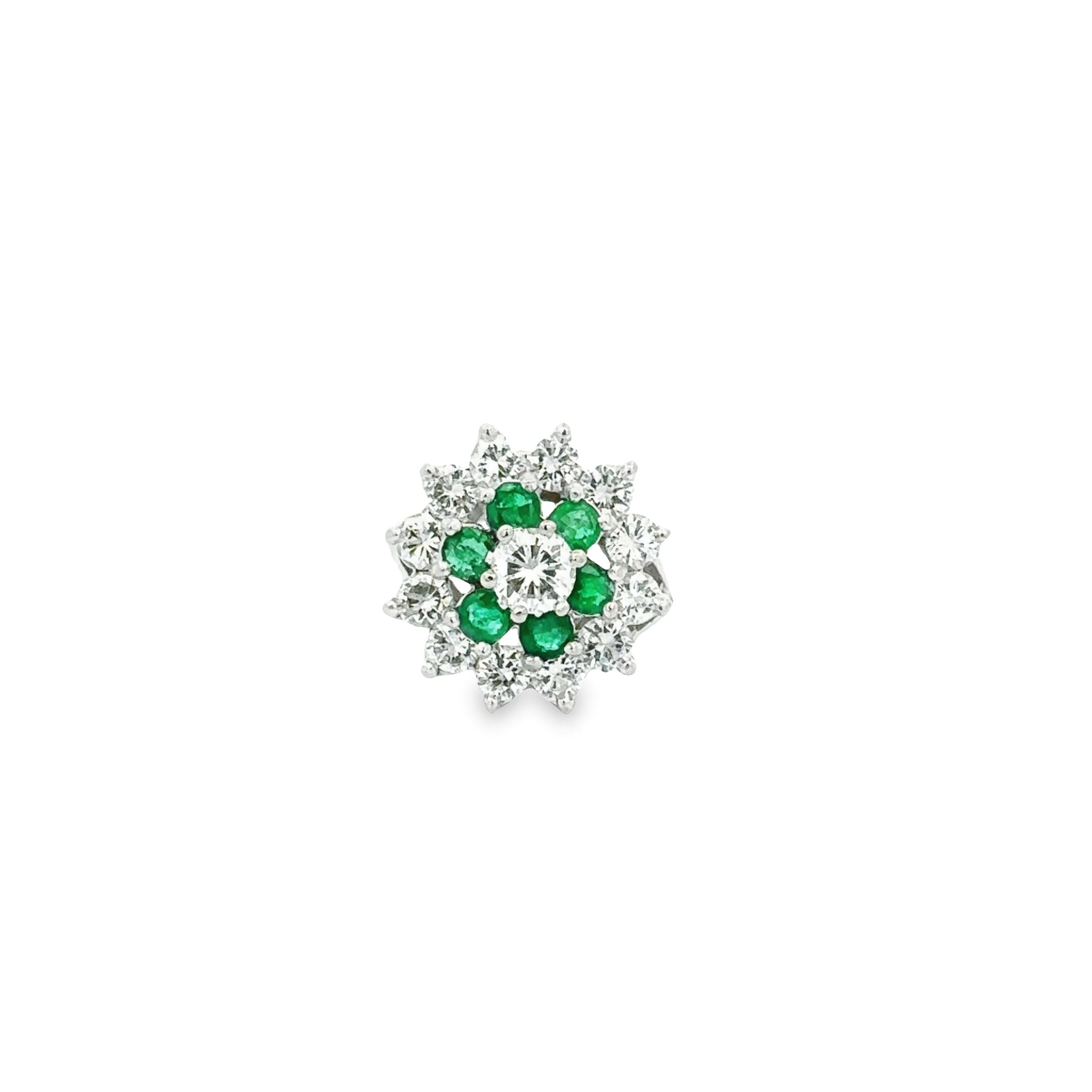 -E- 14kt wg Emerald & Diamond
