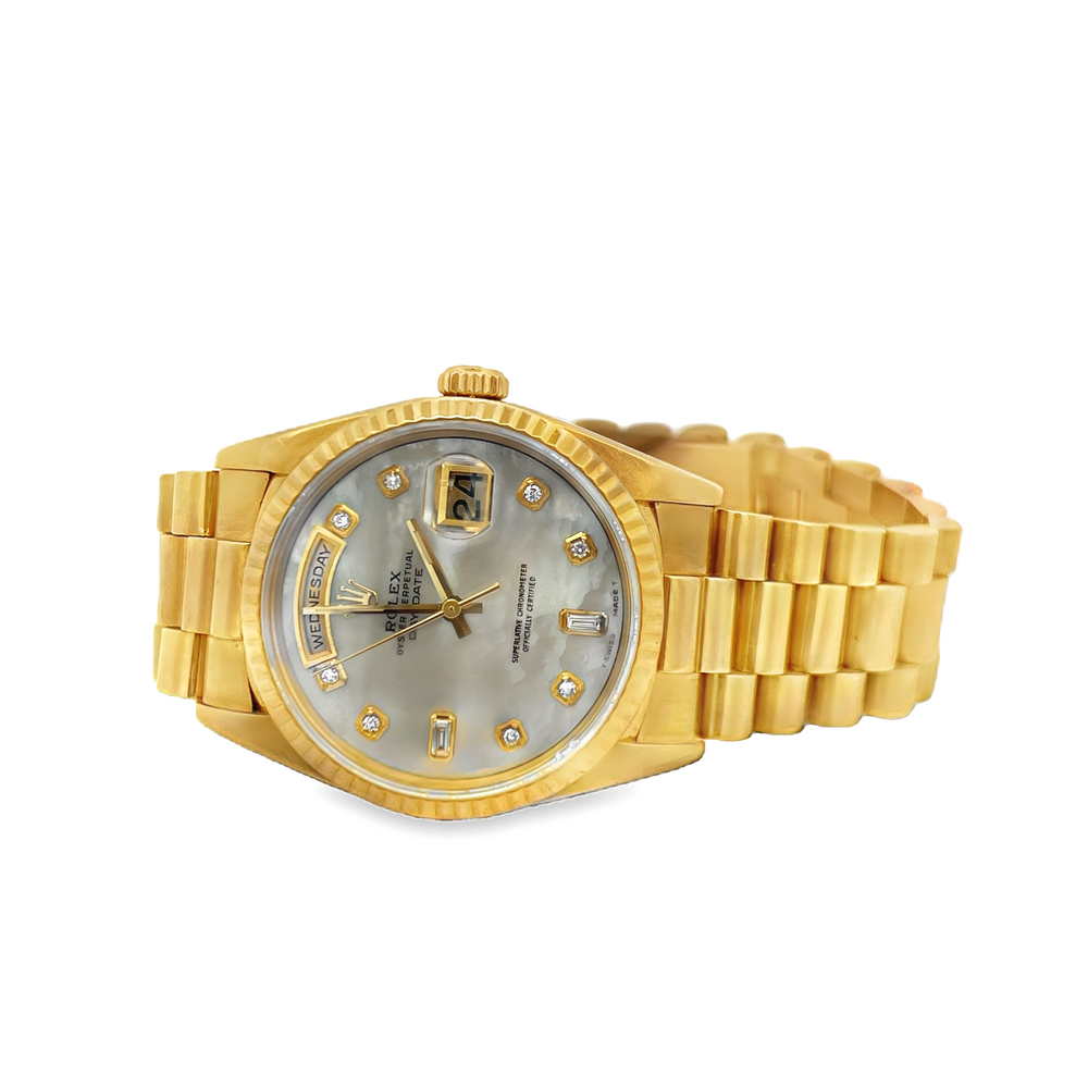 Pre-Owned Rolex Day-Date 36 President 18K Yellow Gold Mother of Pearl Diamond Dial