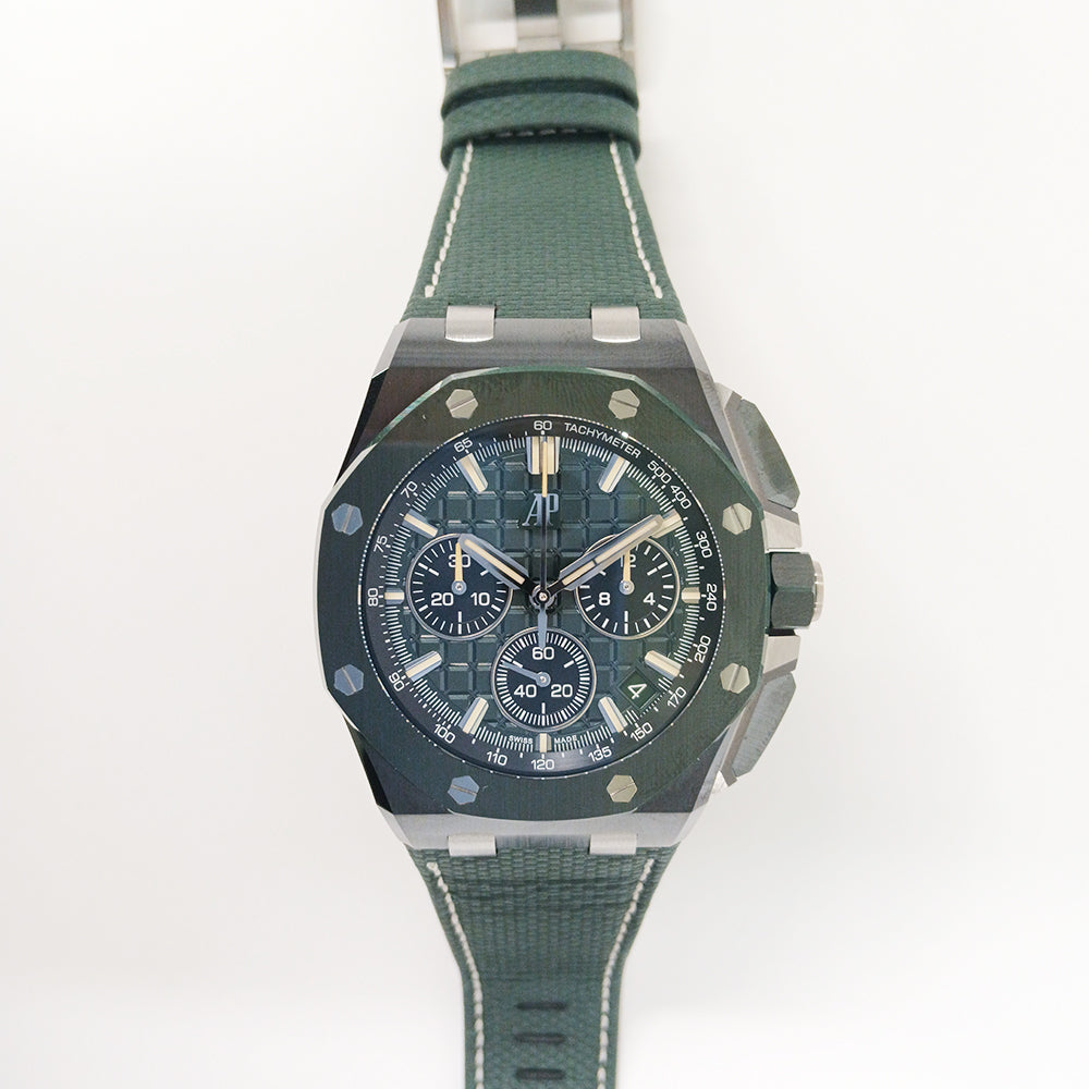 Royal Oak Offshore Chronograph 44mm Green Ceramic Bezel Green Rubber Strap 26420CE.OO.A063VE.01