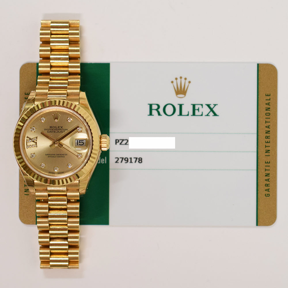 Datejust 28mm Yellow Gold 279178 – Golden Anvil Jewelers