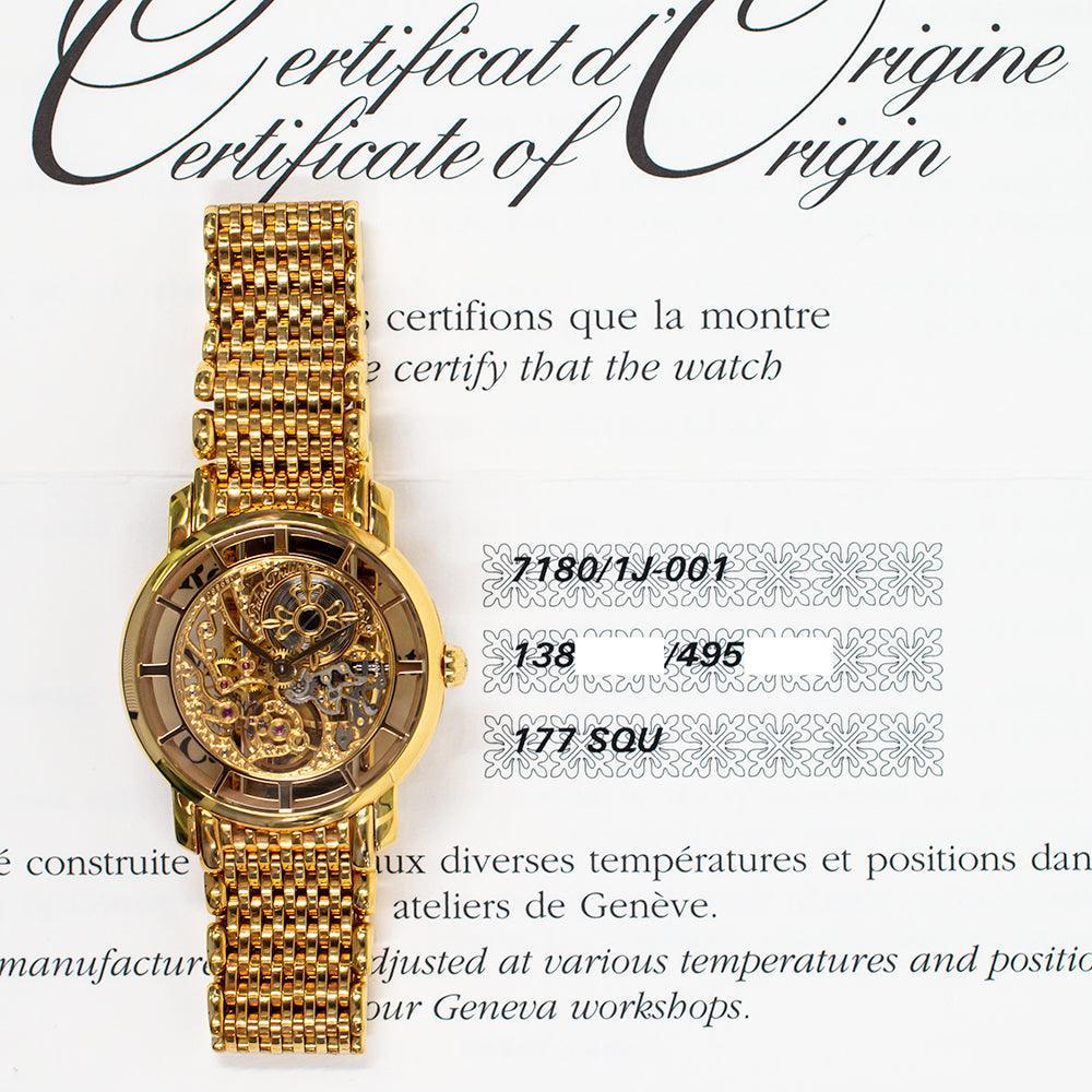 Calatrava Complications 31.5mm Skeleton Dial Yellow Gold 7180/1J-001