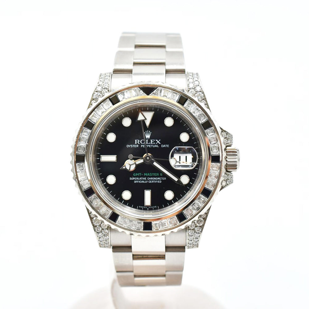 GMT-Master II 40mm Black Sapphire and Diamond Bezel White Gold 116759SANR