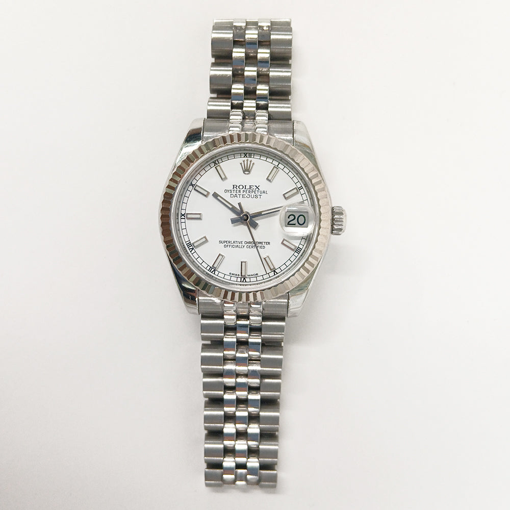 Datejust 36mm Steel and White Gold Fluted Bezel 178274