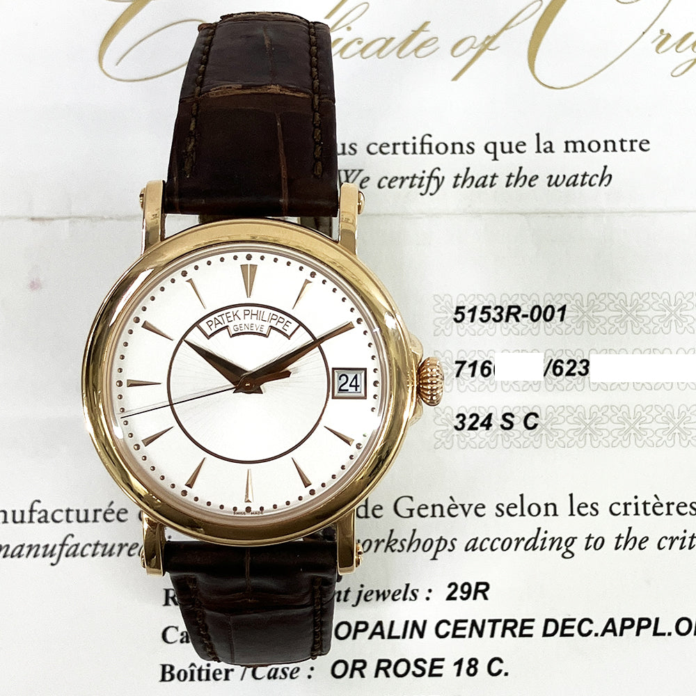 Calatrava Officer's 38mm Rose Gold Self Winding 5153R-001