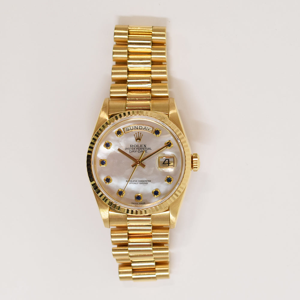 Day-Date President 36mm Yellow Gold Fluted Bezel 18238NGS