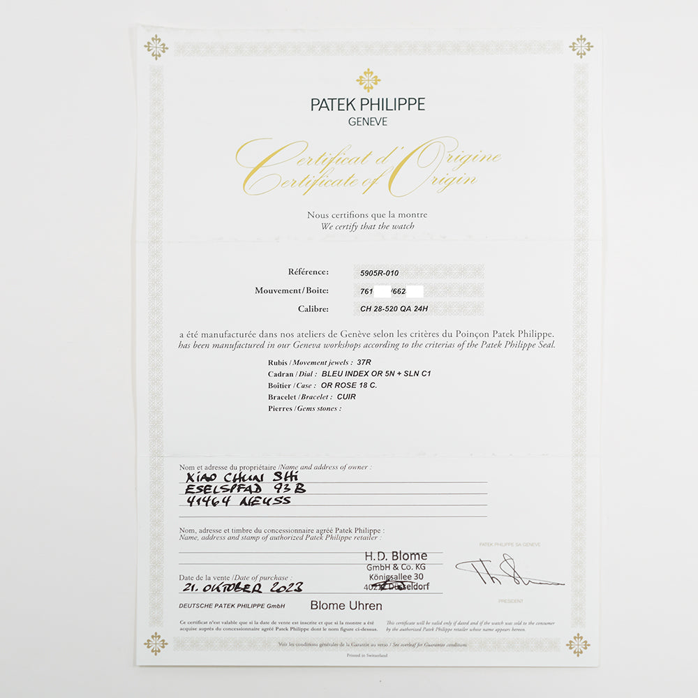 Flyback Chronograph Annual Calendar 42mm Rose Gold 5905R-010