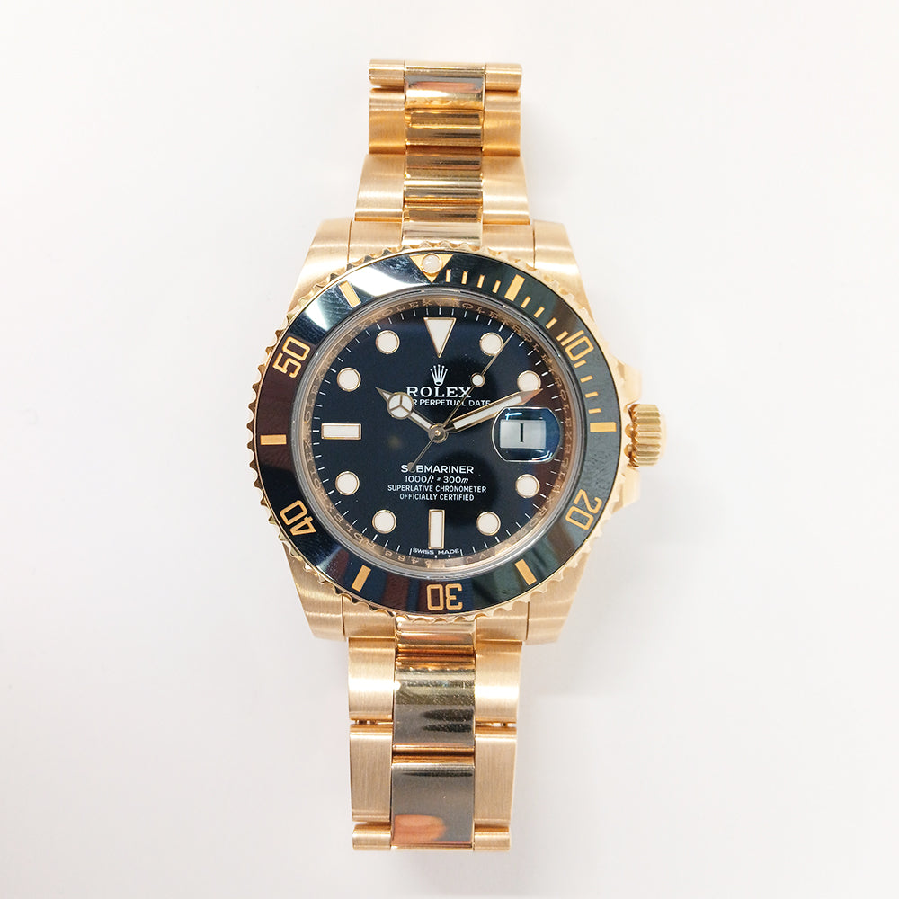 Submariner Date 40mm Black Ceramic Bezel Yellow Gold 116618LN