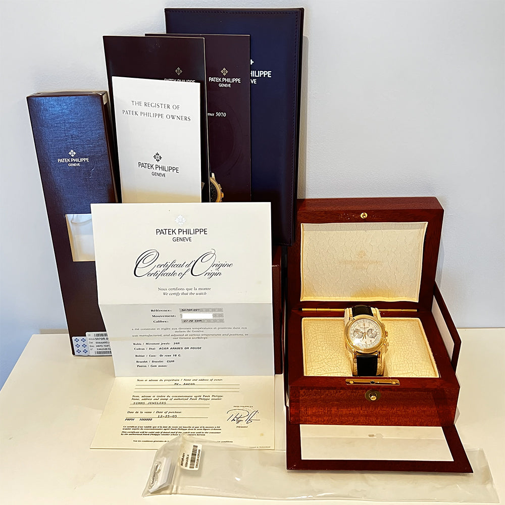 Complications Chronograph 42mm Silver Dial Rose Gold Manual Winding  5070R-001