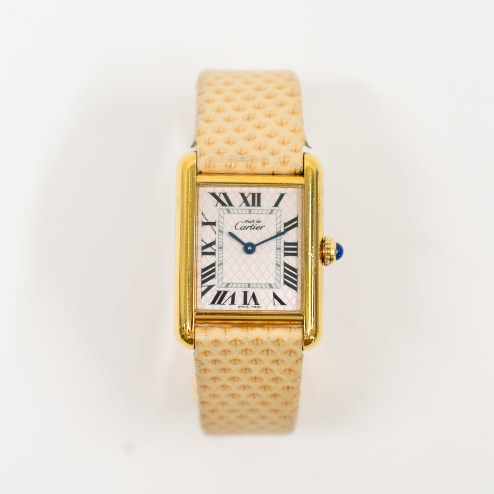 Cartier Tank Must Vermeil Aquarino Quartz Gold-plated Silver - Limited Edition - 29mm x 22mm W1018687