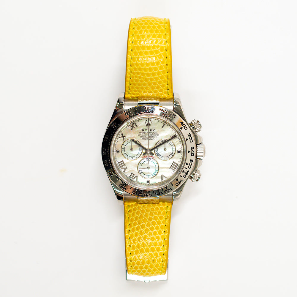 Daytona White Gold "Beach Edition" Yellow Mother of Pearl Dial 116519