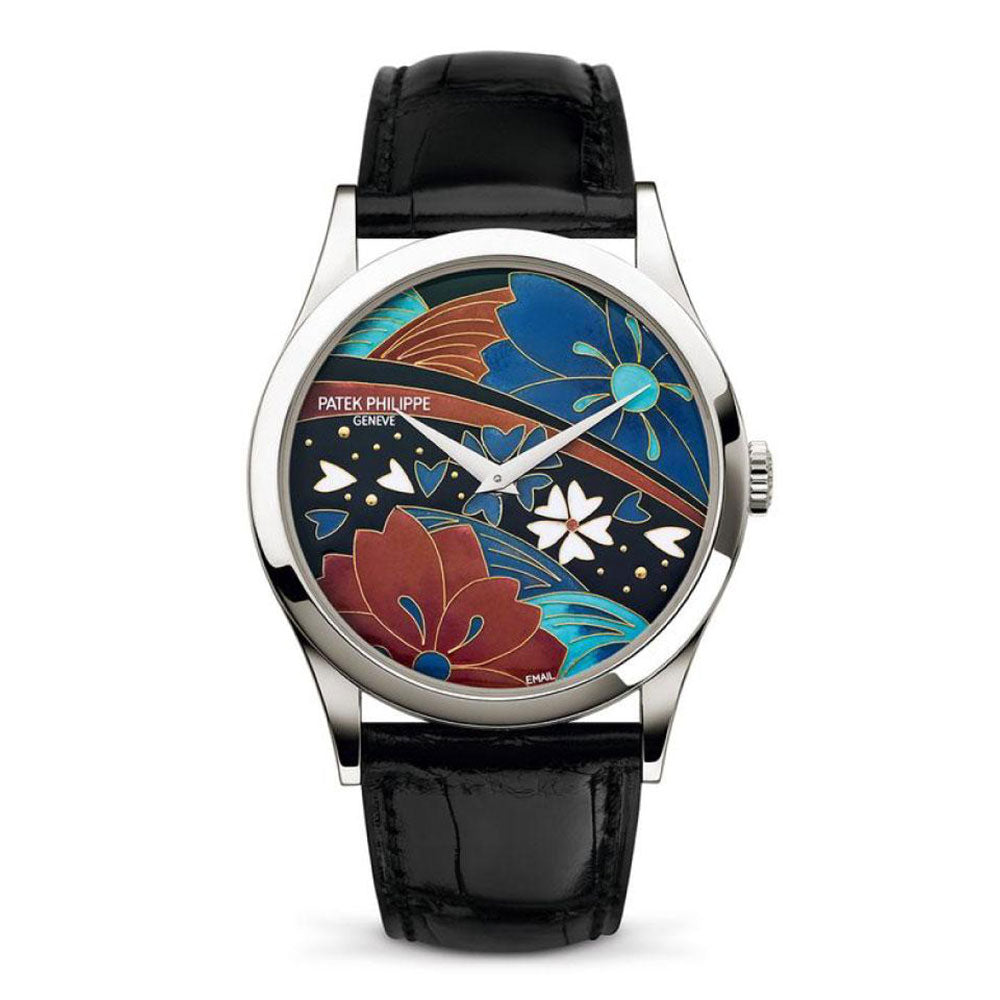 Calatrava 38mm Platinum Enamel Kimono Dial 5077P-097