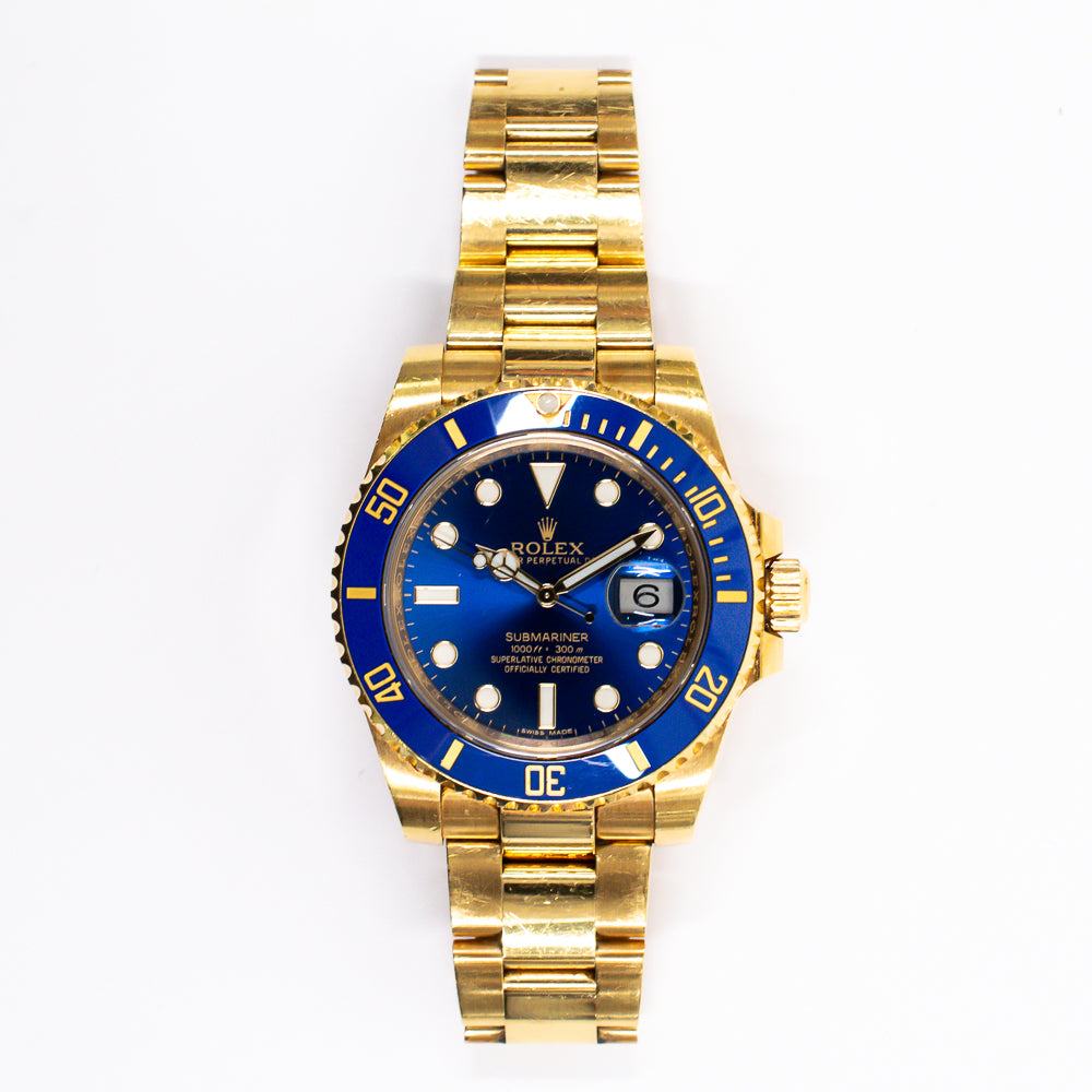 Submariner Date 40mm Blue Ceramic Bezel Yellow Gold 116618LB