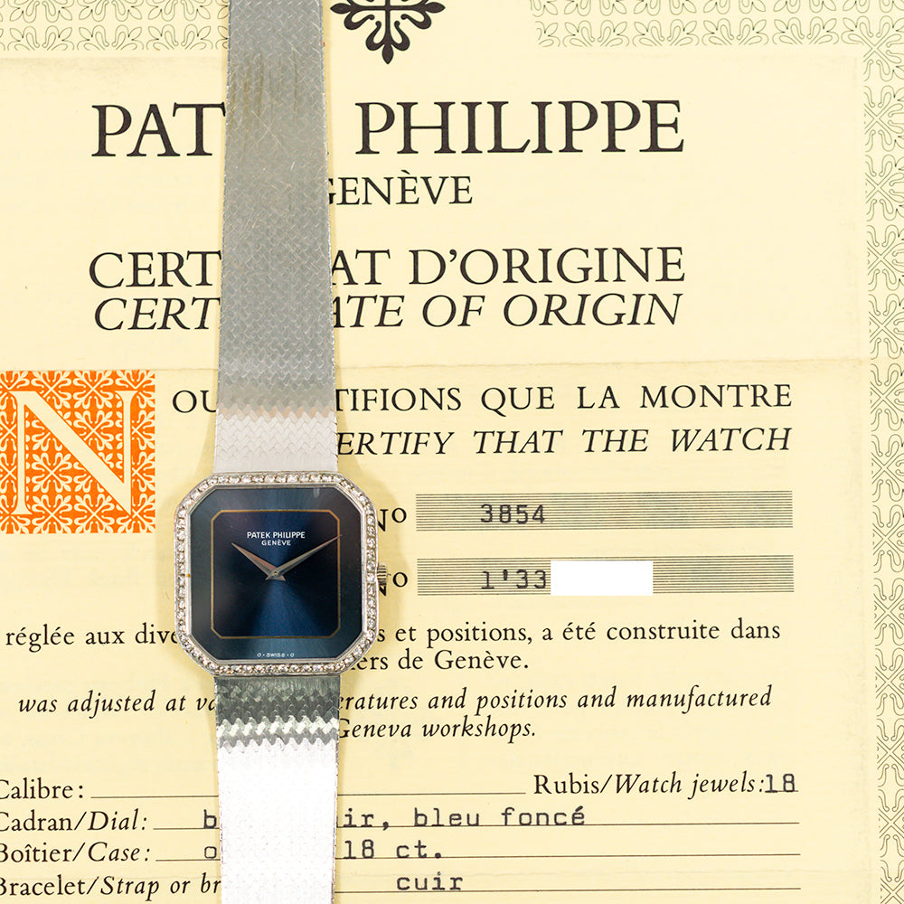 Octagon 29mm x 29mm Diamond Bezel White Gold 3854