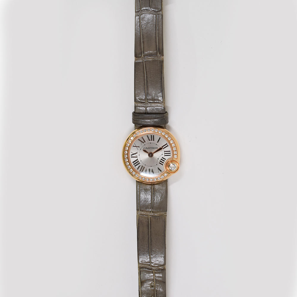 Ballon Blanc de Cartier Quartz 26mm Diamond Bezel Rose Gold WJBL0006