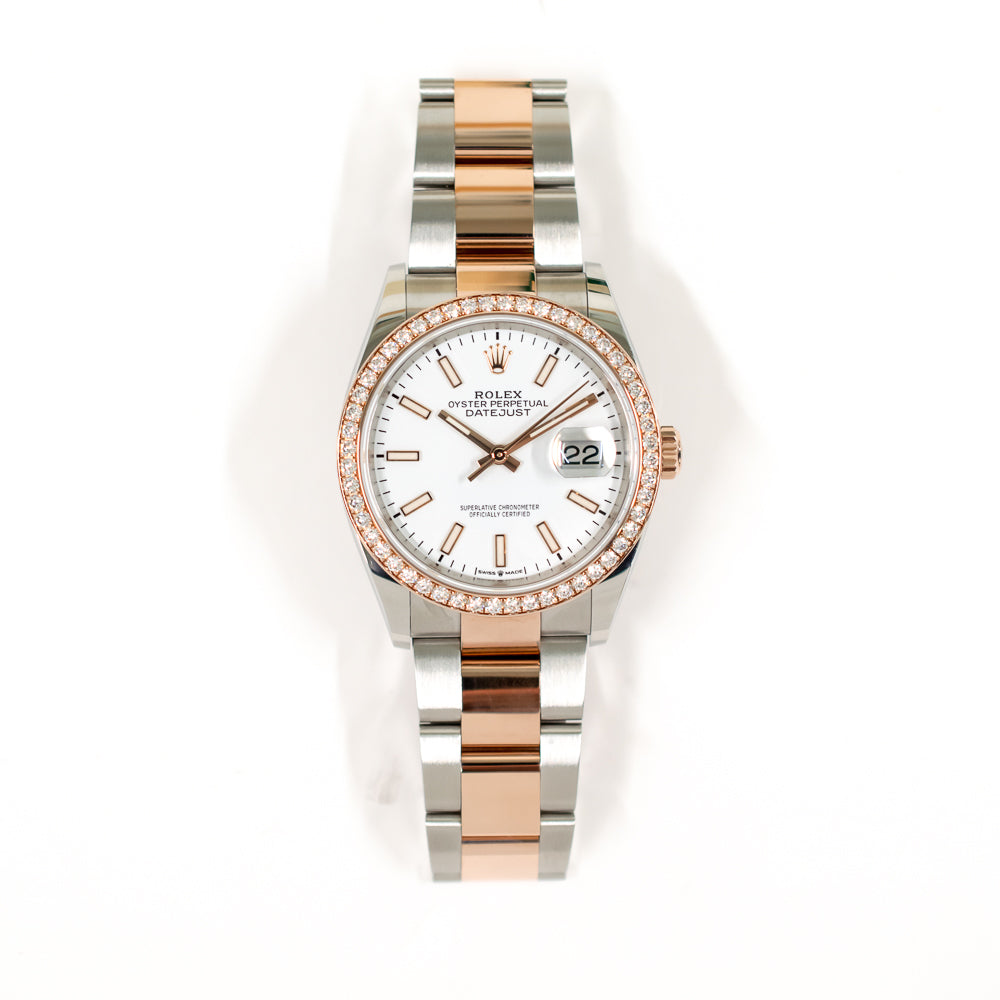 Datejust 36mm Diamond Bezel Steel and Rose Gold 126281RBR