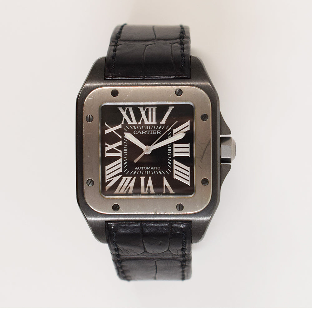 Santos 100 Automatic 38mm Titanium and PVD Steel W2020010