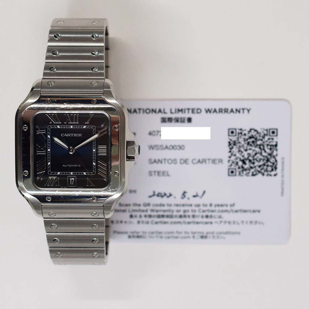 Cartier Santos de Cartier Stainless Steel WSSA0030 Blue Dial