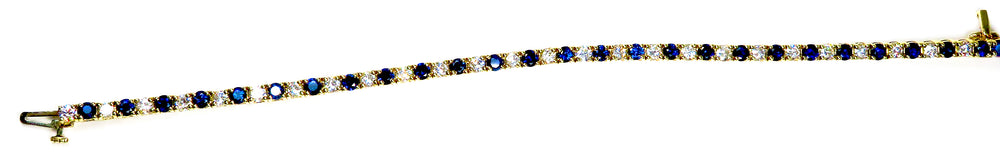 14kt Yellow Gold Sapphire and Diamond Bracelet