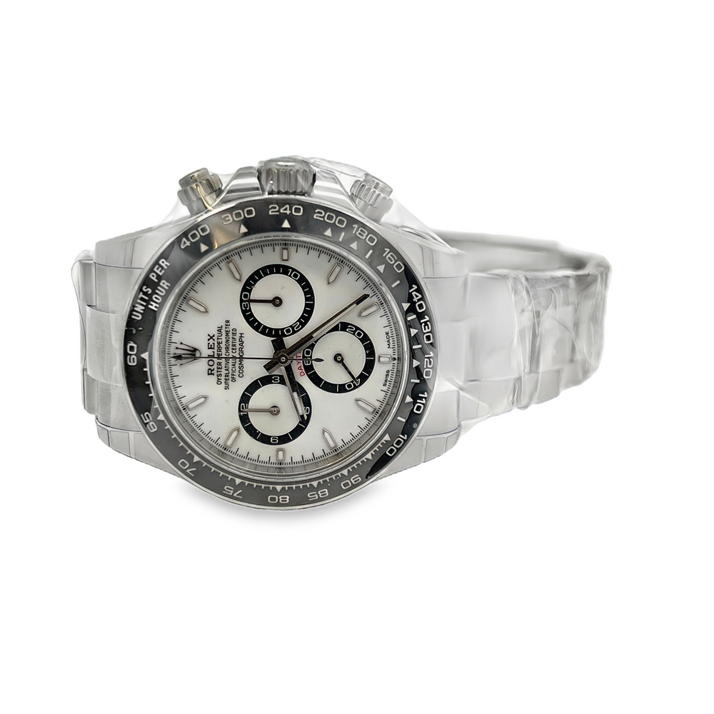 Pre-Owned Rolex Cosmograph Daytona "Panda" Ref. 126500LN White Dial Stainless Steel Watch – 2024, Box & Papers
