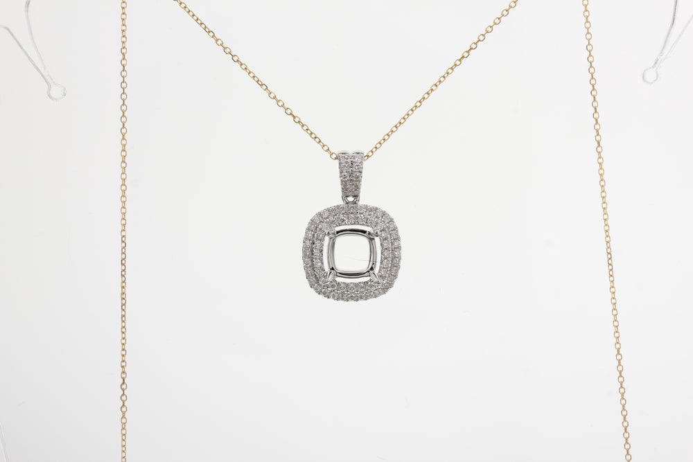 18k white gold & dia double ro