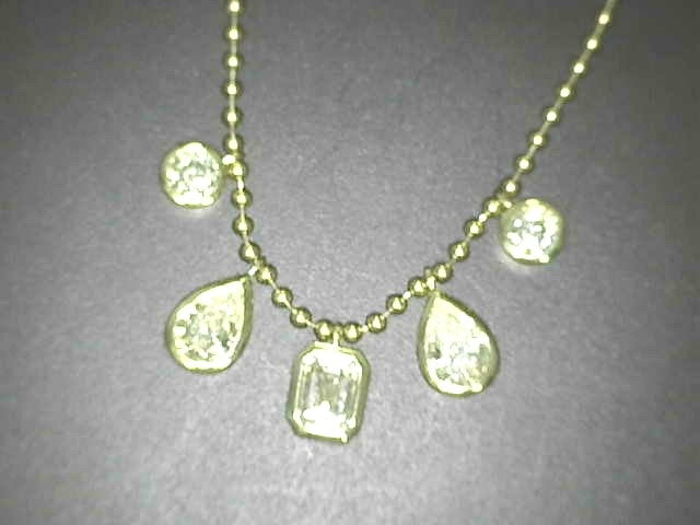 18K Yellow Gold Mixed-Cut Diamond Drop Necklace (3.05cttw)