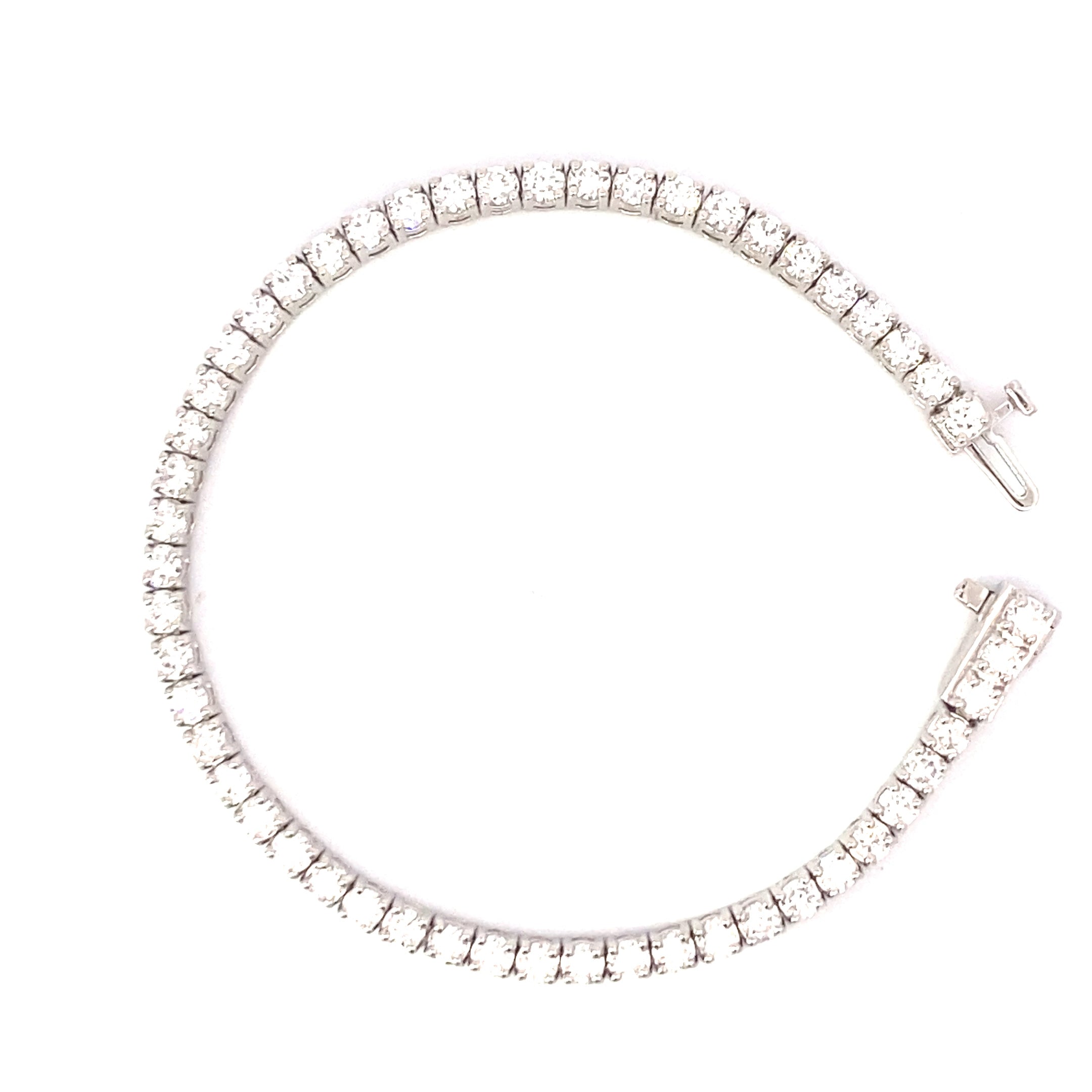 Platinum Diamond Tennis Bracelet 5.11 Carat Total 7 Inch