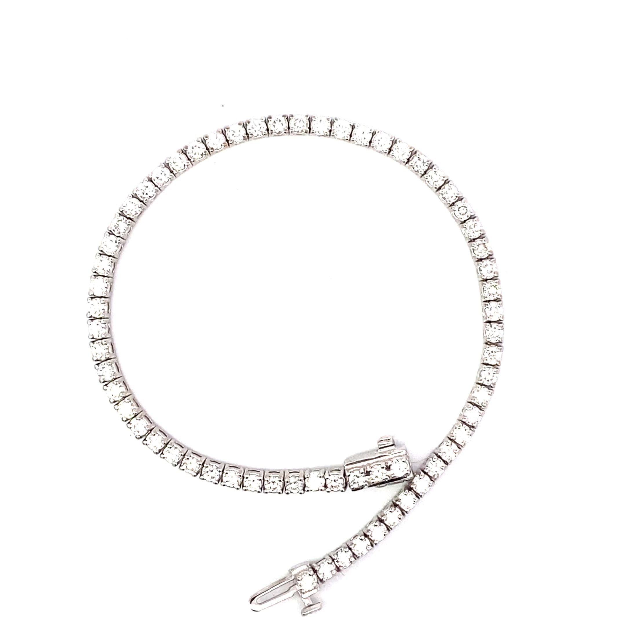 Platinum Diamond Tennis Bracelet 2.75 Carat Total 7 Inch