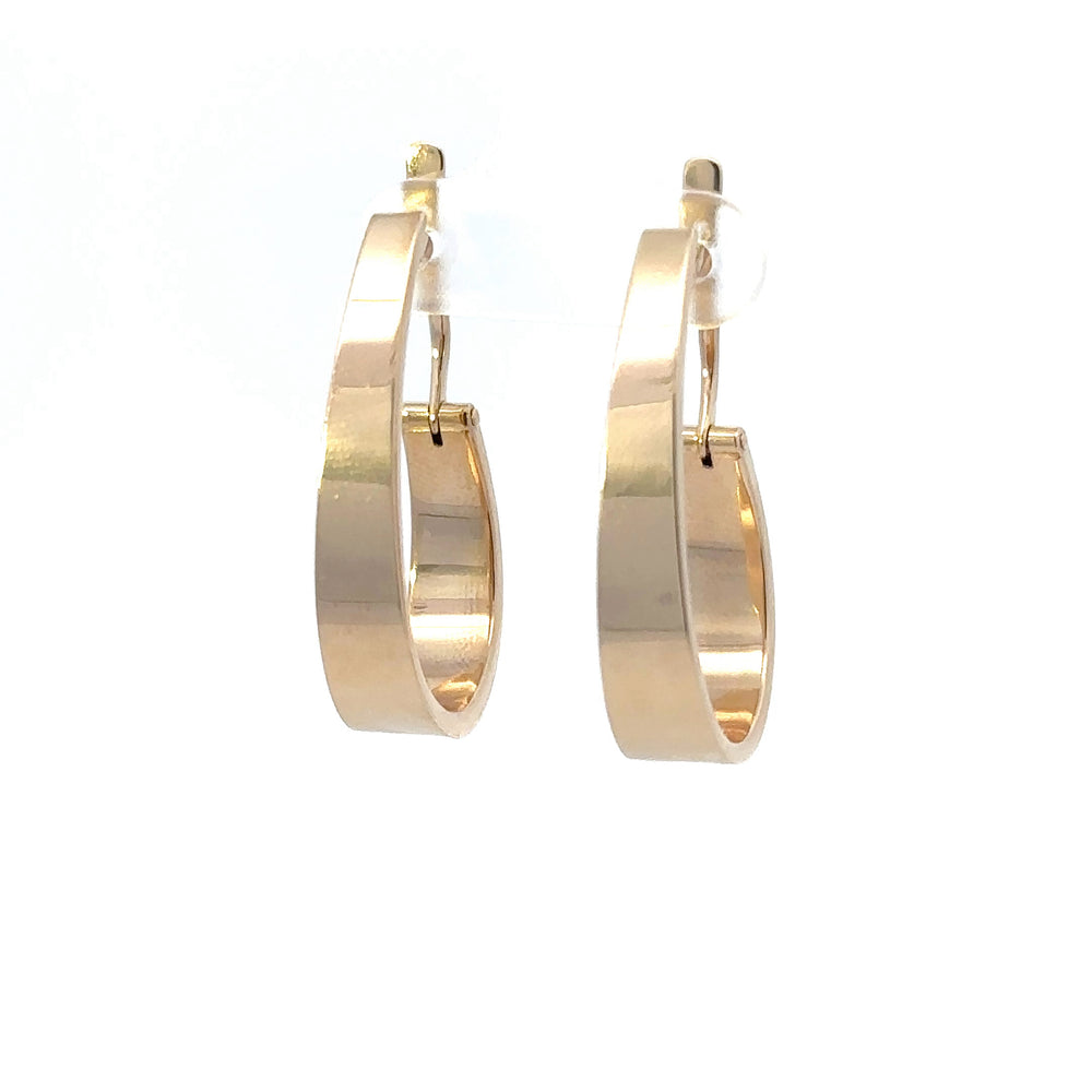 Estate 14K Yellow Gold Flat Hoop Earrings