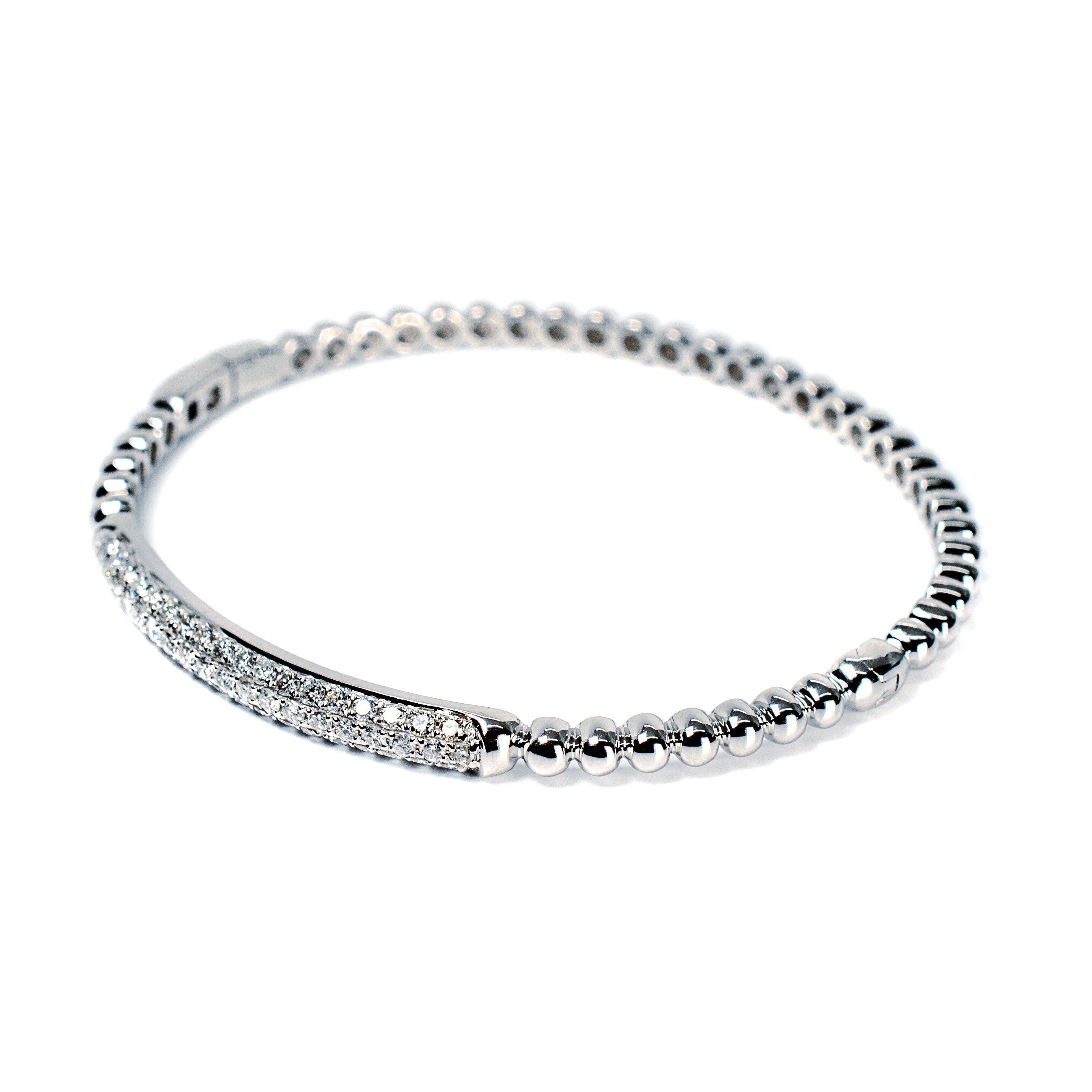 18kt White Gold Diamond Bangle Bracelet