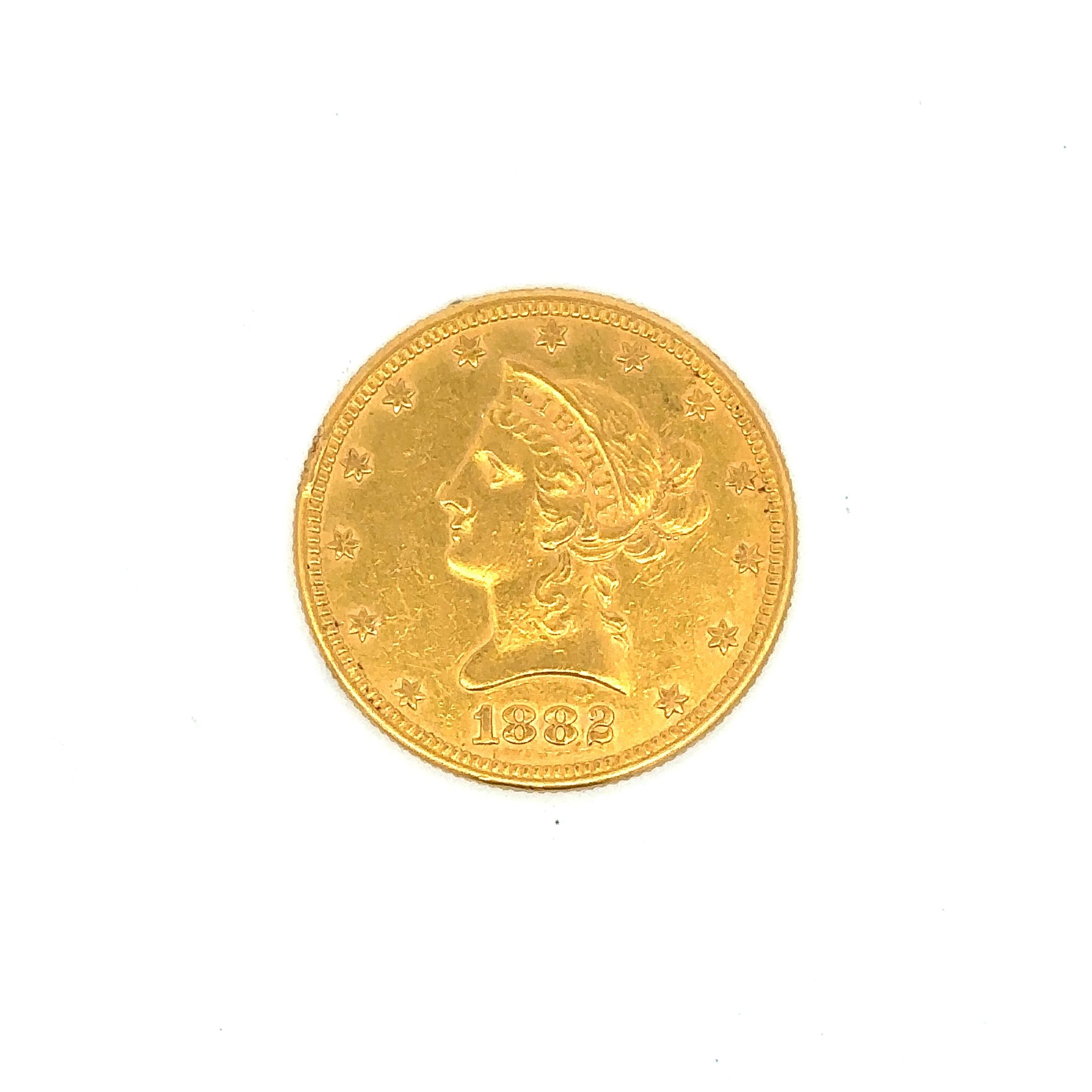 1882 US $10 Liberty Gold Coin