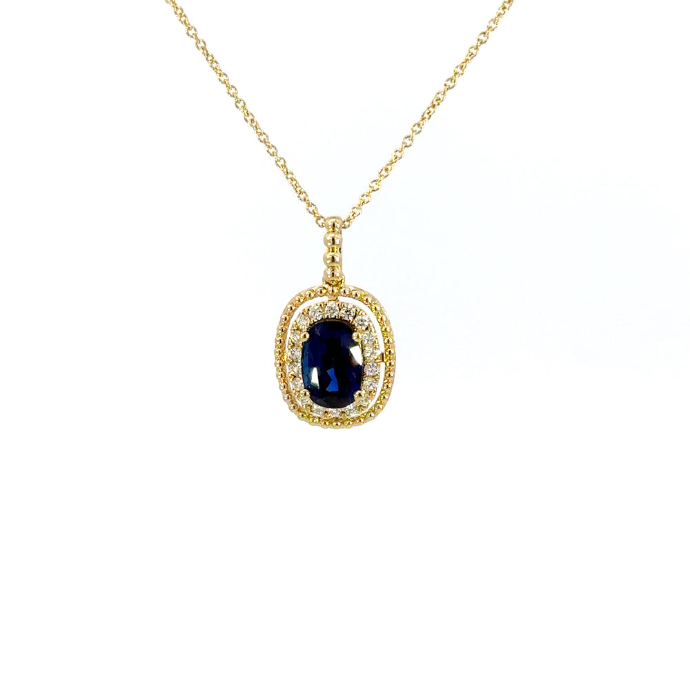 14k yg sapp pendant w dia halo