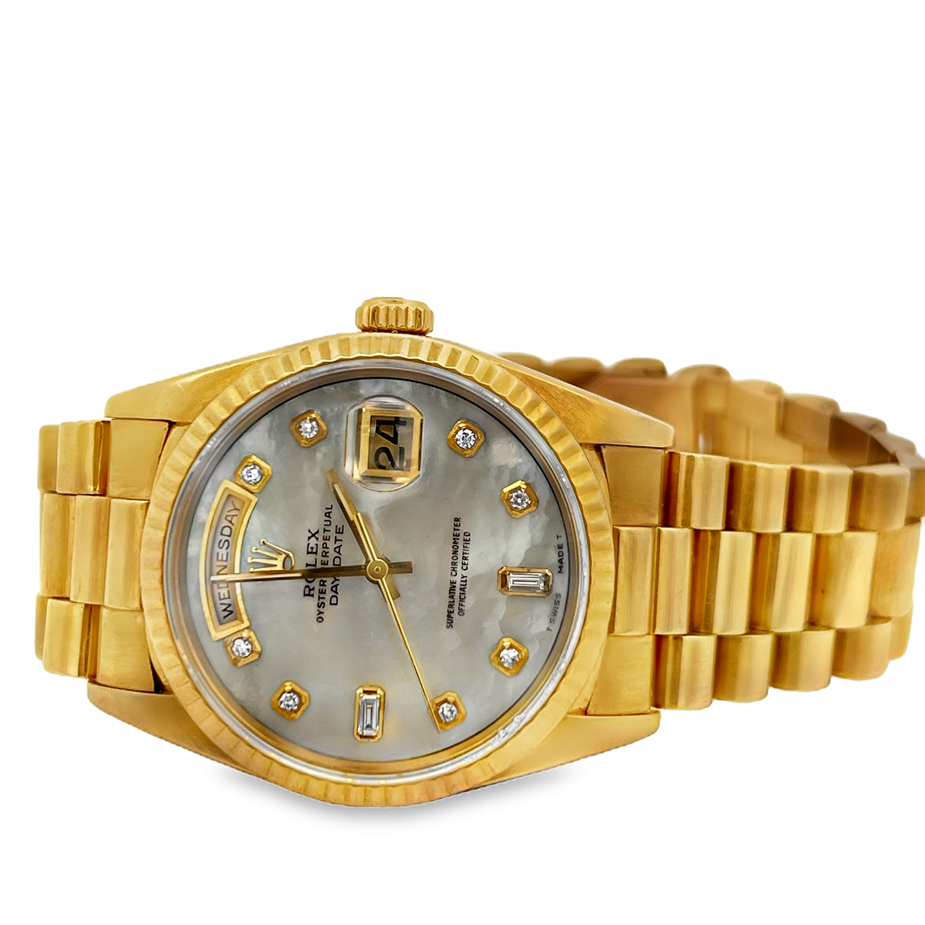 Pre-Owned Rolex Day-Date 36 President 18K Yellow Gold Mother of Pearl Diamond Dial