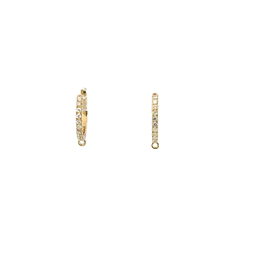 14K White 0.16ct Dia top hoop