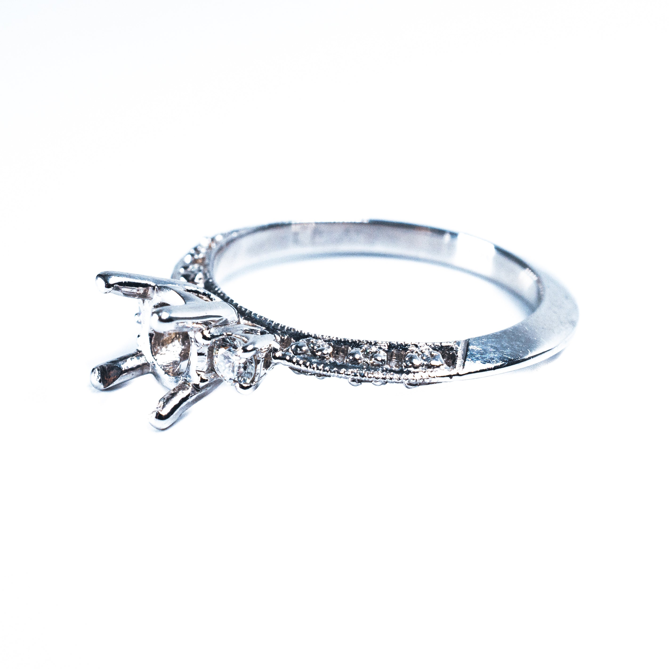 Platinum Tacori Diamond Semi Mount Ring