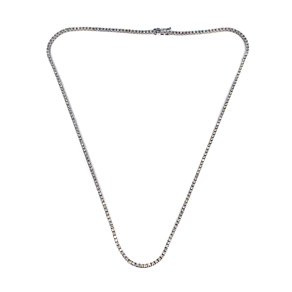 18kt White Gold 3.2ct Diamond Tennis Necklace