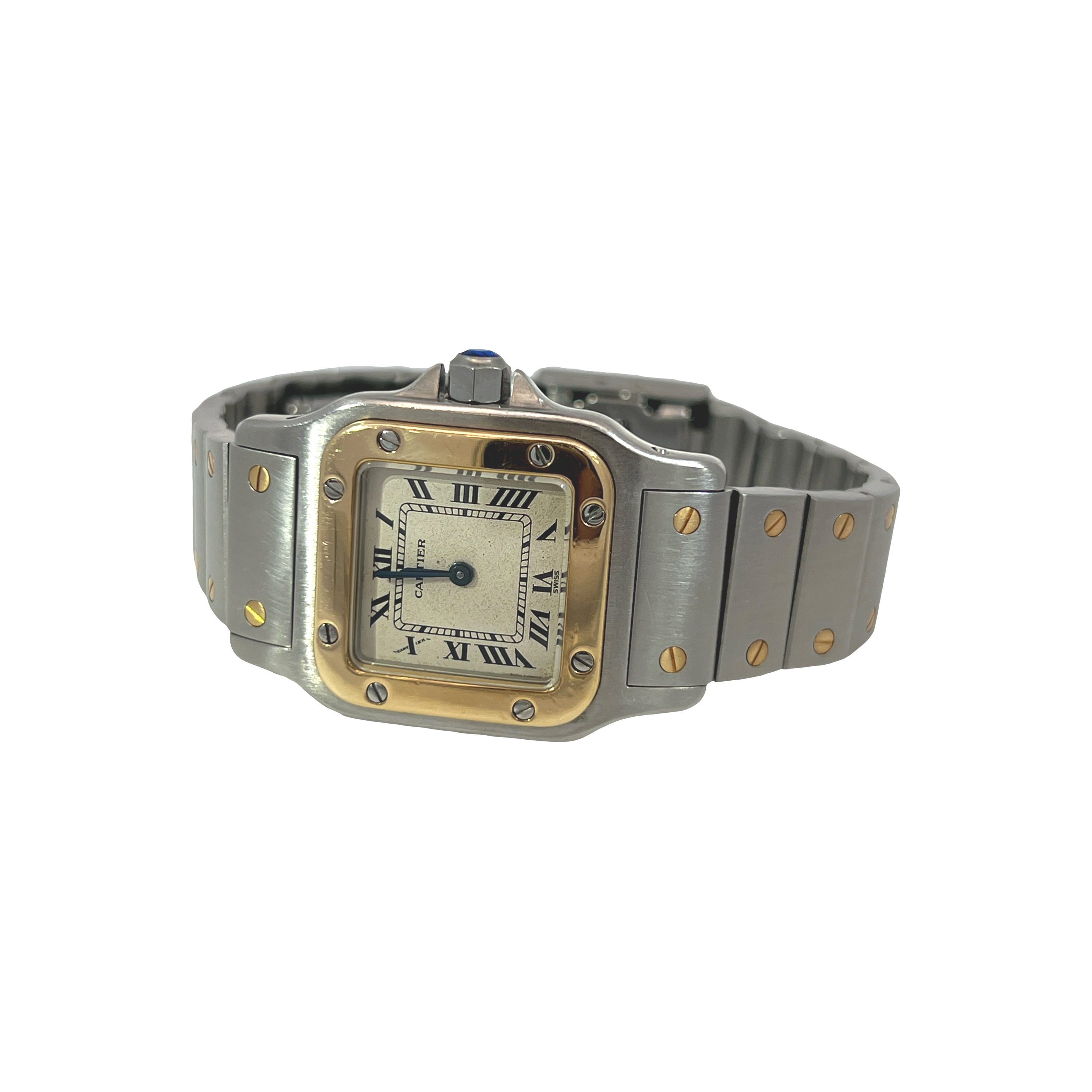 Pre-Owned Cartier Santos Galbée 24mm Ref. 1567 Two-Tone 18K Gold & Stainless Steel Quartz Watch